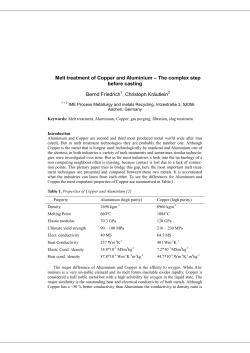 Comparison of Melt Treatment Technologies in the Copper and