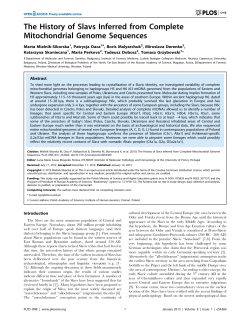 The History of Slavs Inferred from Complete Mitochondrial Genome
