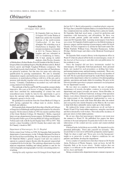 Obituaries - The National Medical Journal of India, On the frontline of