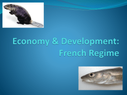 The Economy under the French Regime
