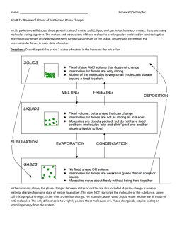 Bonewald/Schoepfer Aim # 25: Review of Phases of Matter and
