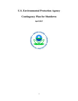 US EPA Contingency Plan for Shutdown April 2017