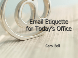 Email Etiquette for Today`s Office