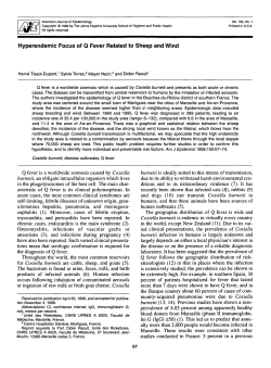 Hyperendemic Focus of Q Fever Related to Sheep and Wind