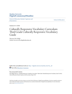 Culturally Responsive Vocabulary Curriculum