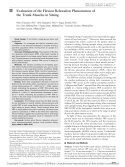 Evaluation of the Flexion Relaxation Phenomenon of the Trunk