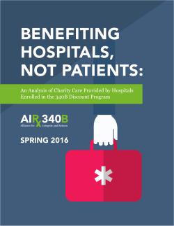 benefiting hospitals, not patients - Alliance for Integrity and Reform