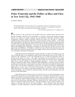 Police Fraternity and the Politics of Race and Class in New York City