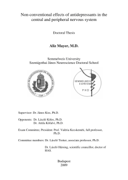 Non-conventional effects of antidepressants in the central and