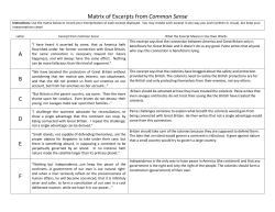 Matrix of Excerpts from Common Sense