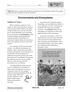 Environments and Ecosystems