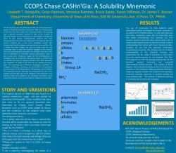 CCOPS Chase CASHn`Gia: A Solubility Mnemonic