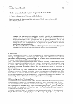 Porosity, Porous Materials Selected mechanical and physical