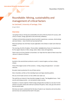 Roundtable: Mining, sustainability and management of