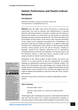 Hamlet, Performance and Chaotic Cultural Networks