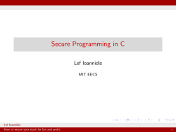 Secure Programming in C