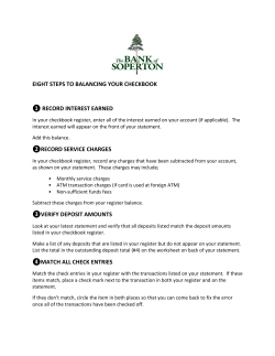 eight steps to balancing your checkbook