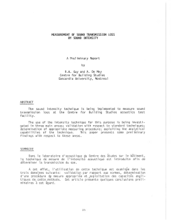 measurement of sound "transmission loss by sound intensity