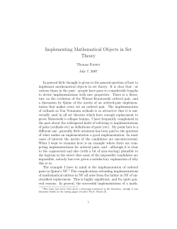 Implementing Mathematical Objects in Set Theory