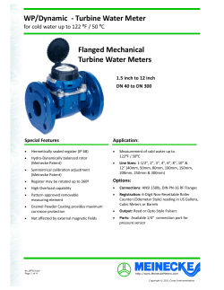 WP/Dynamic - Turbine Water Meter Flanged Mechanical Turbine