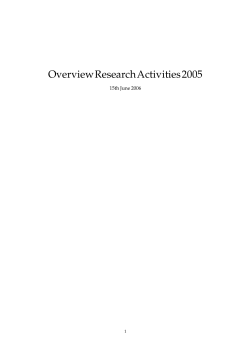 OverviewResearchActivities2005