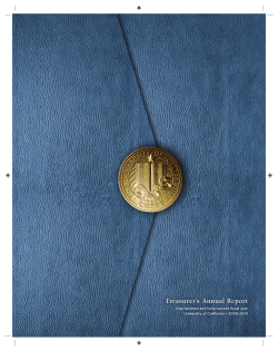 University of California, Treasurer`s Office, Annual Report, 2009