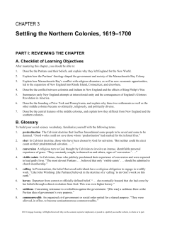 Settling the Northern Colonies, 1619–1700