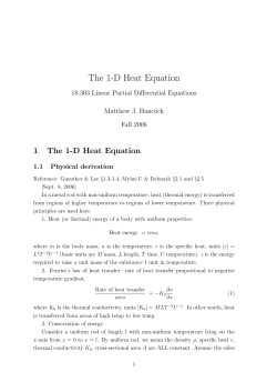 The 1-D Heat Equation