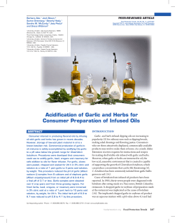 Acidification of Garlic and Herbs for Consumer Preparation of