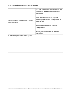 Kansas-Nebraska Act Cornell Notes