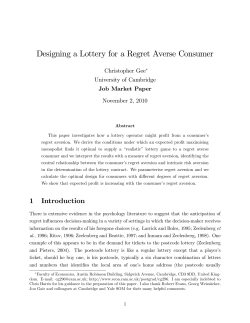 Designing a Lottery for a Regret Averse Consumer