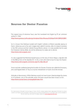 Sources for Doctor Faustus