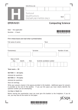 Higher Computing Science Exemplar Question Paper