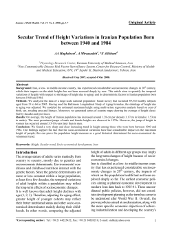 Secular Trend of Height Variations in Iranian Population Born