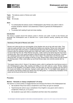 Shakespeare and love Lesson plan