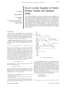 Use of a Cubic Equation to Predict Surface Tension and Spinodal