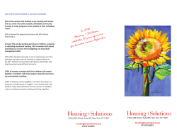 In 2012 Housing + Solutions celebrates 10 years of service for