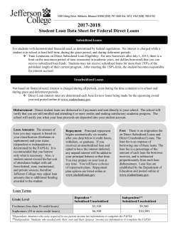 2017-2018 Student Loan Datasheet