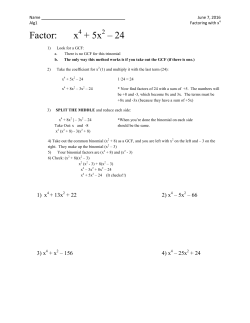 Factor: x + 5x 2 &ndash; 24