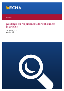 Guidance on requirements for substances in - ECHA