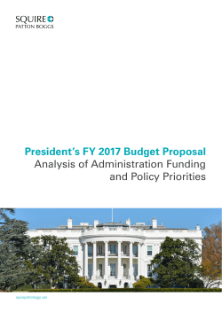 President`s FY 2017 Budget Proposal