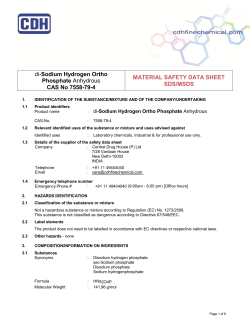 di-Sodium Hydrogen Ortho Phosphate Anhydrous CAS No 7558