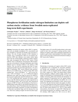Phosphorus fertilisation under nitrogen limitation