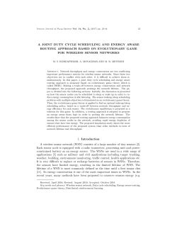 A JOINT DUTY CYCLE SCHEDULING AND ENERGY AWARE