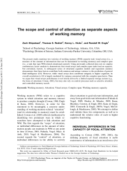 The scope and control of attention as separate aspects of working