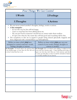 Four Things We Can Control - Family Counselling Centre