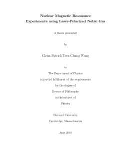 Nuclear Magnetic Resonance Experiments using