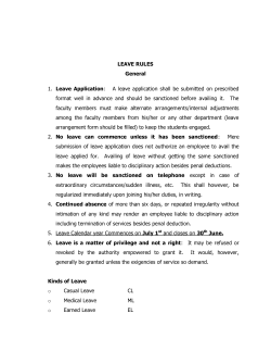 LEAVE RULES General 1. Leave Application: A leave application