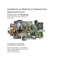 Guidebook on the Methods to Estimate Non-Motorized Travel