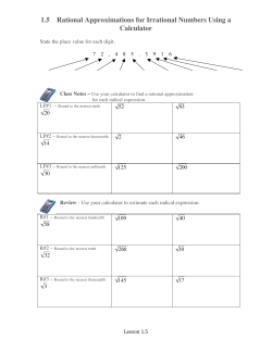 1.5 Rational Approximations for Irrational Numbers Using a Calculator